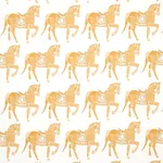 Schumacher 179131 Marwari Horse Mustard fabric swatch