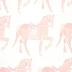 Schumacher 179132 Marwari Horse Pink fabric swatch