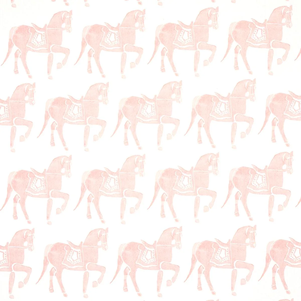 Schumacher 179132 Marwari Horse Pink fabric swatch