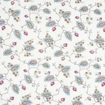 Schumacher 179452 Maryam Vine Sky & Plum fabric swatch