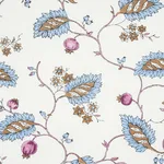 Schumacher 179452 Maryam Vine Sky & Plum fabric swatch