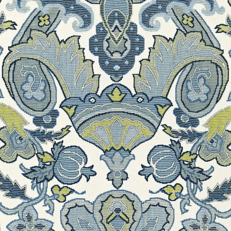 Schumacher 175080 Mataura Linen Print Aegean fabric swatch