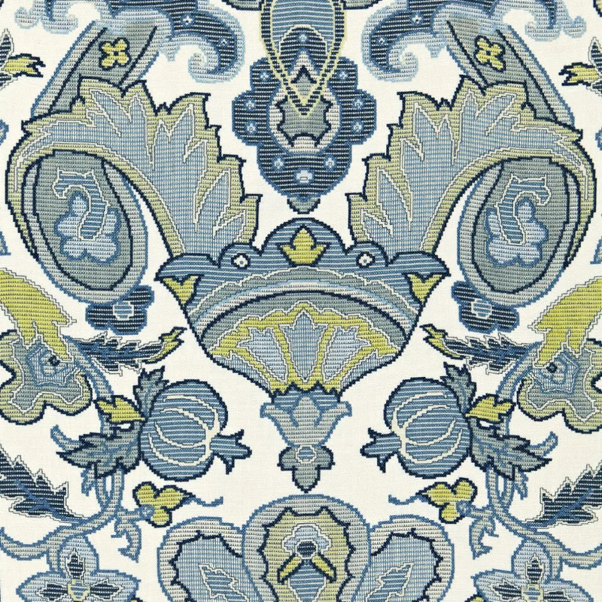 Schumacher 175080 Mataura Linen Print Aegean fabric swatch