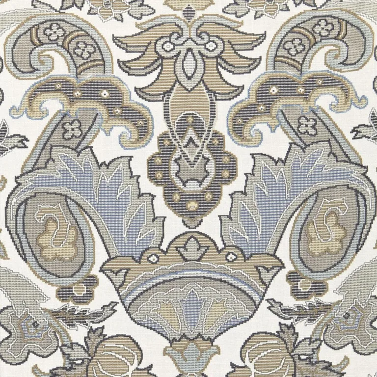 Schumacher 175081 Mataura Linen Print Greige fabric swatch