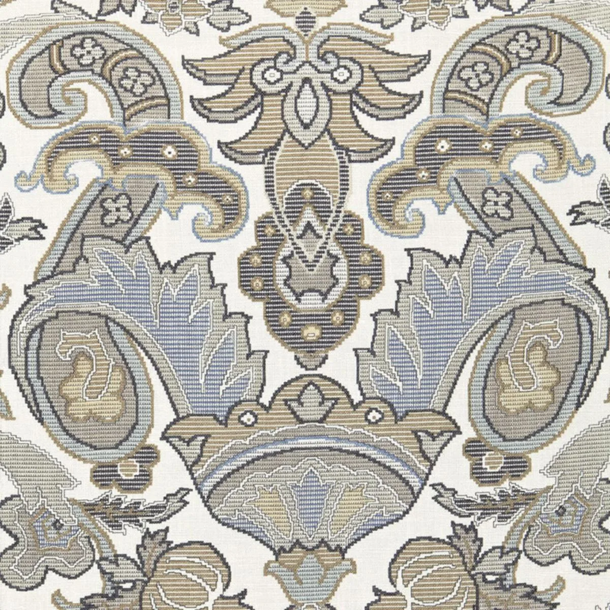 Schumacher 175081 Mataura Linen Print Greige fabric swatch