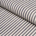 Schumacher 180592 Mathis Ticking Stripe Carbon fabric swatch