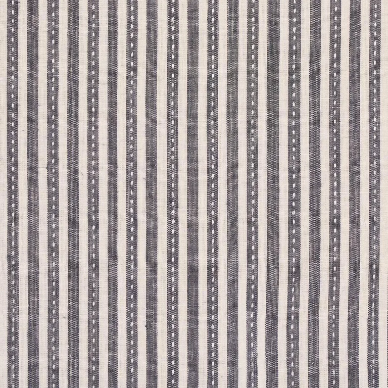 Schumacher 180592 Mathis Ticking Stripe Carbon fabric swatch