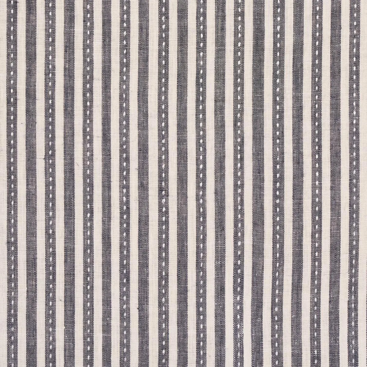 Schumacher 180592 Mathis Ticking Stripe Carbon fabric swatch
