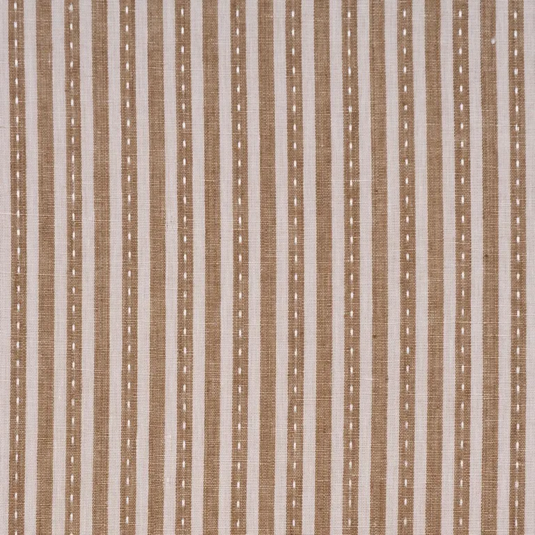 Schumacher 180594 Mathis Ticking Stripe Flax fabric swatch