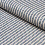 Schumacher 180593 Mathis Ticking Stripe Indigo fabric swatch