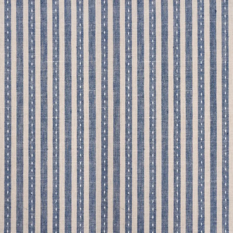 Schumacher 180593 Mathis Ticking Stripe Indigo fabric swatch