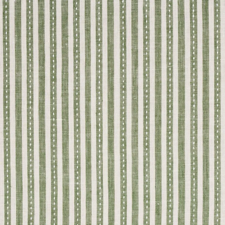 Schumacher 180591 Mathis Ticking Stripe Sage fabric swatch