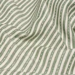 Schumacher 180591 Mathis Ticking Stripe Sage fabric swatch