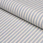 Schumacher 180590 Mathis Ticking Stripe Sky fabric swatch