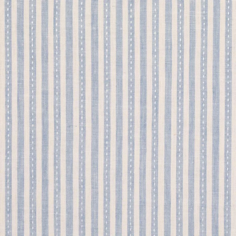Schumacher 180590 Mathis Ticking Stripe Sky fabric swatch