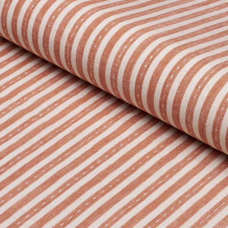 Schumacher 180595 Mathis Ticking Stripe Spice fabric swatch