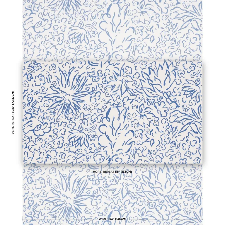 Schumacher TL400053 Matisse Cobalt fabric swatch