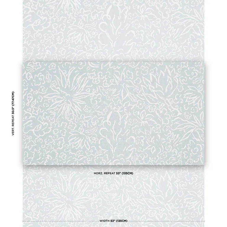 Schumacher TL400052 Matisse White On Sky fabric swatch