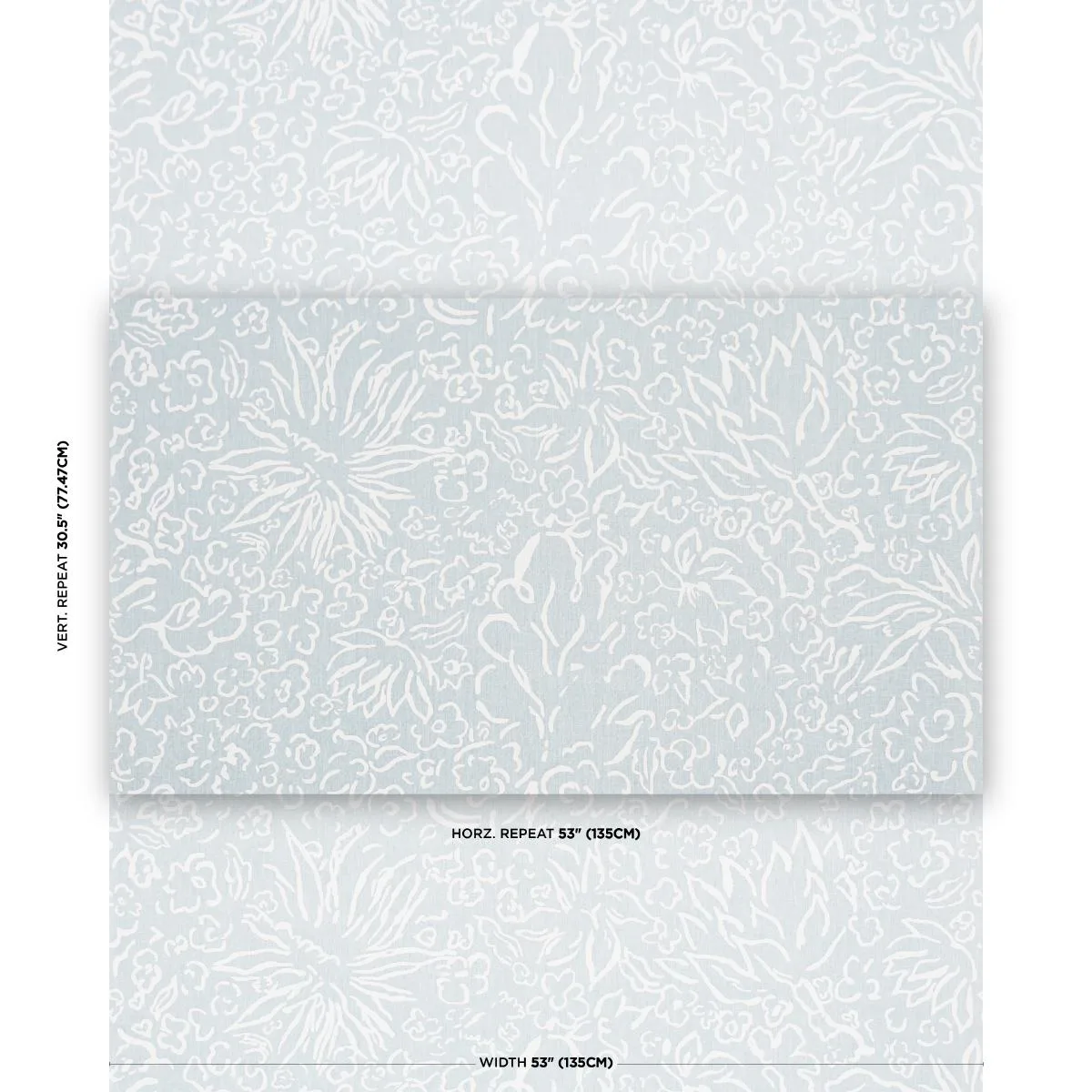 Schumacher TL400052 Matisse White On Sky fabric swatch