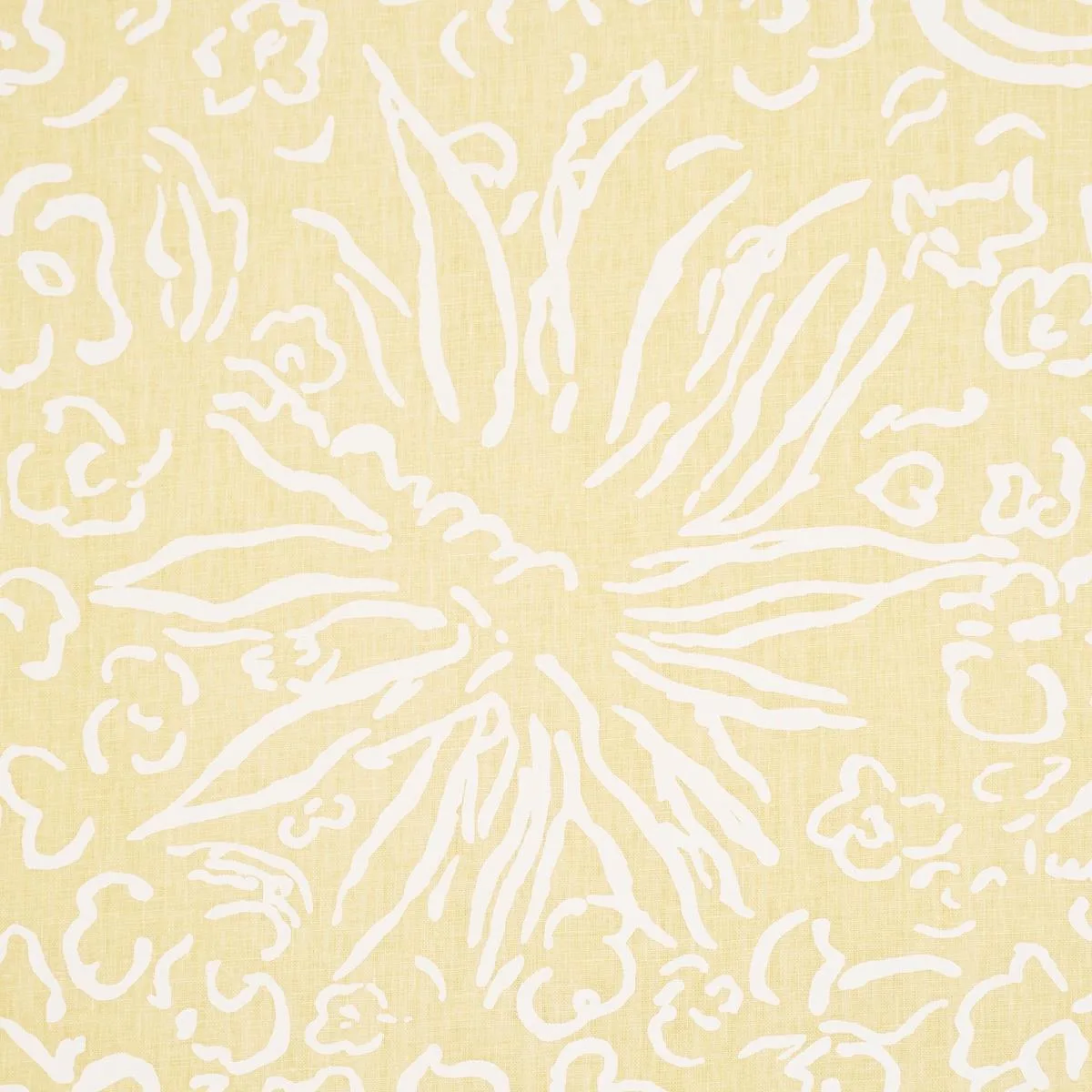 Schumacher TL400051 Matisse White On Yellow fabric swatch
