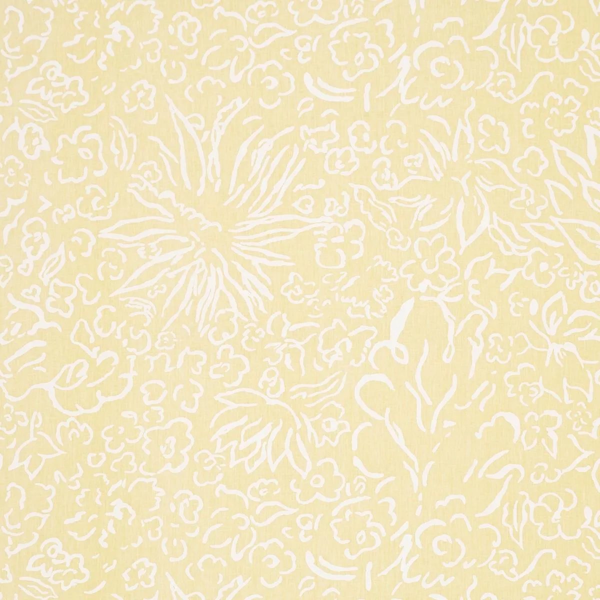 Schumacher TL400051 Matisse White On Yellow fabric swatch