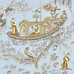 Schumacher 179611 Matsudana Blue fabric swatch