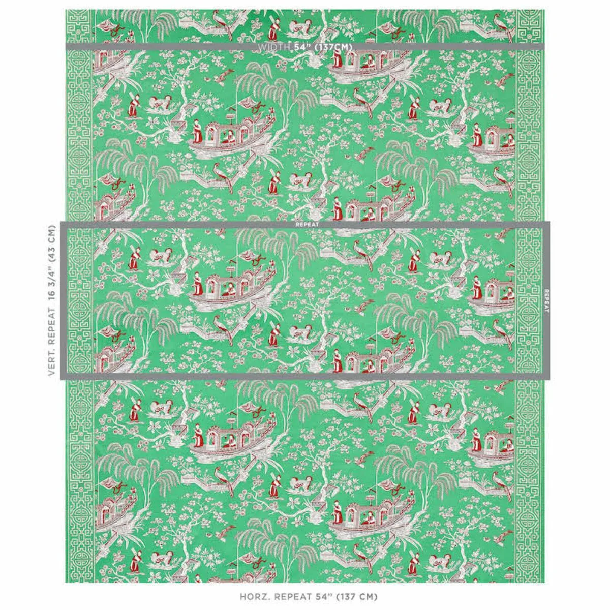 Schumacher 179610 Matsudana Jade fabric swatch