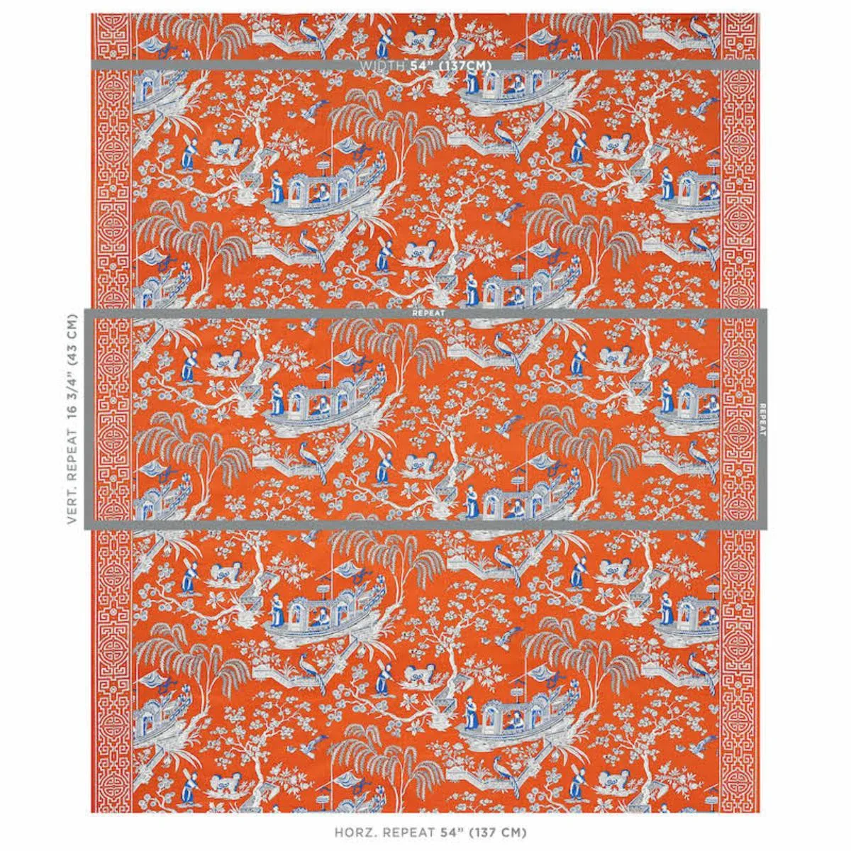 Schumacher 179612 Matsudana Spice fabric swatch