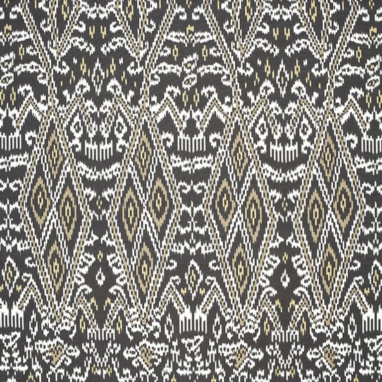 Schumacher 174750 Maya Ikat Print Ash fabric swatch