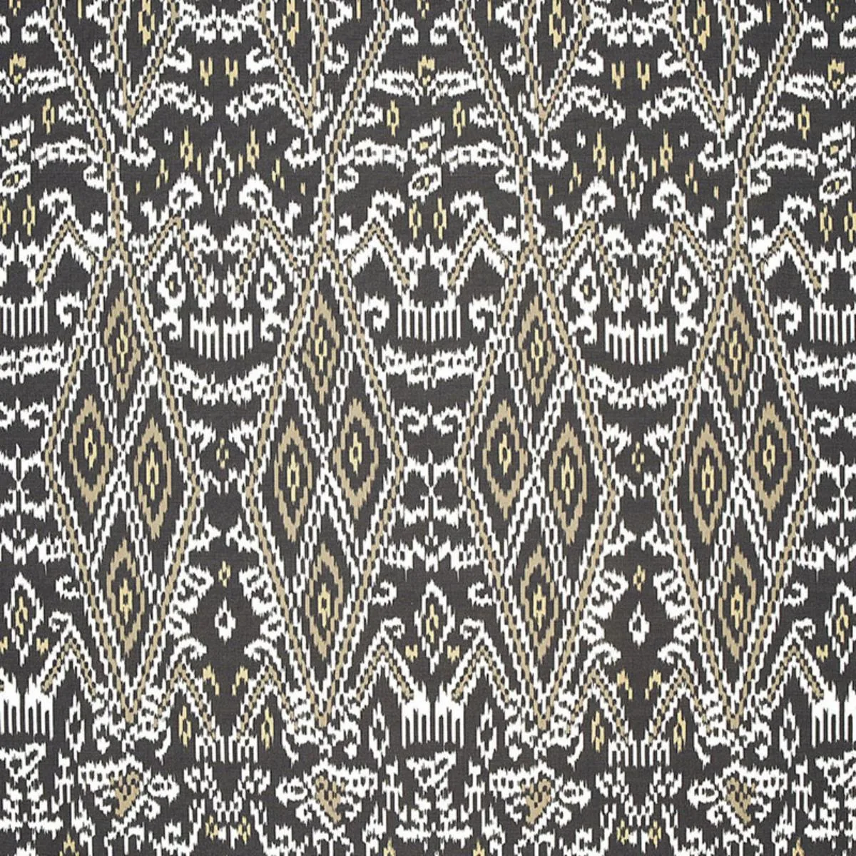 Schumacher 174750 Maya Ikat Print Ash fabric swatch
