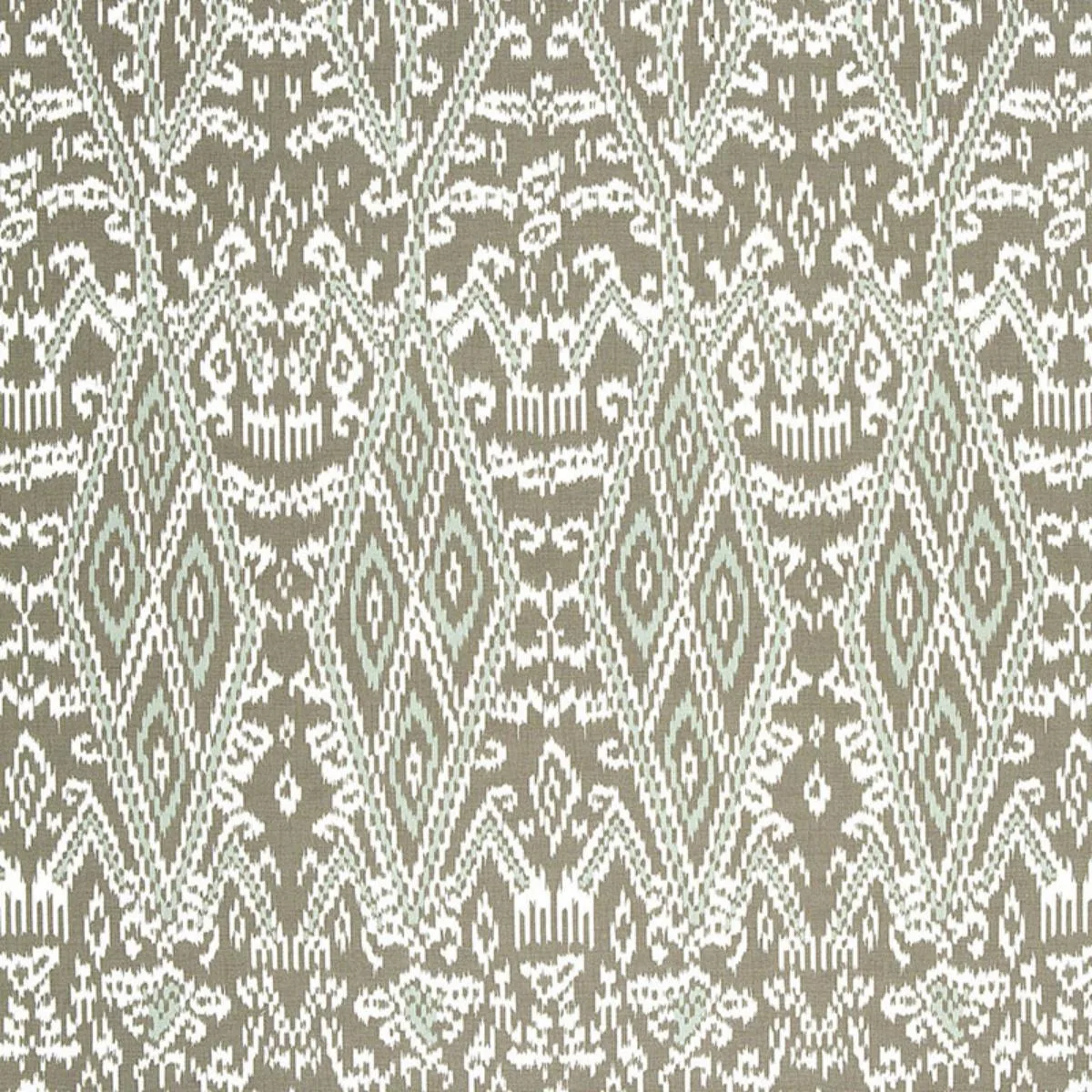 Schumacher 174751 Maya Ikat Print Greige fabric swatch
