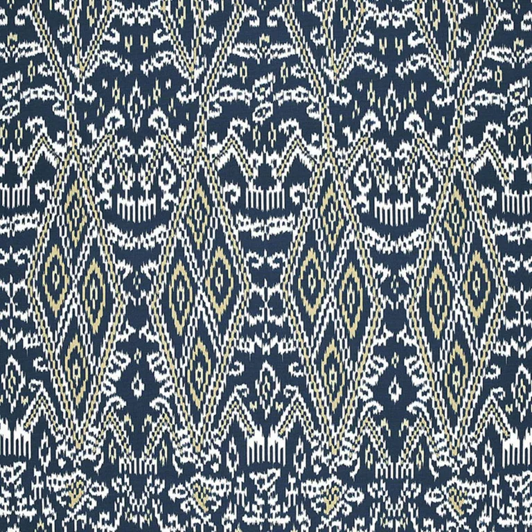 Schumacher 174752 Maya Ikat Print Indigo fabric swatch
