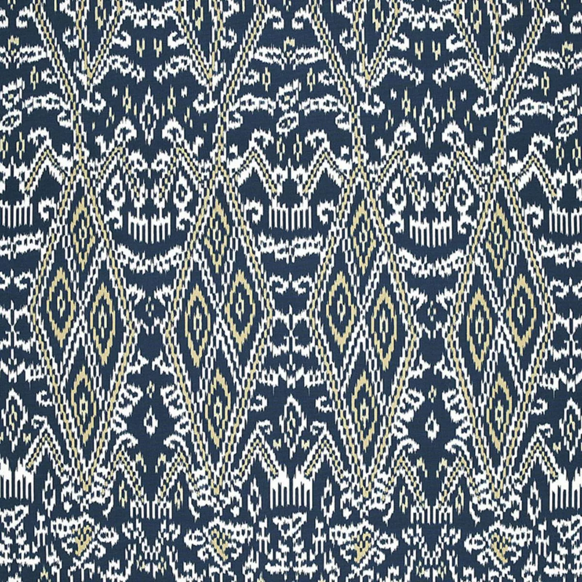 Schumacher 174752 Maya Ikat Print Indigo fabric swatch