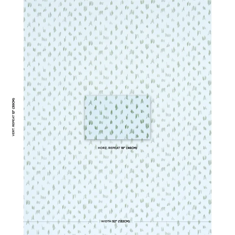 Schumacher 84392 Meadow Button Hand Embroidery Blue fabric swatch
