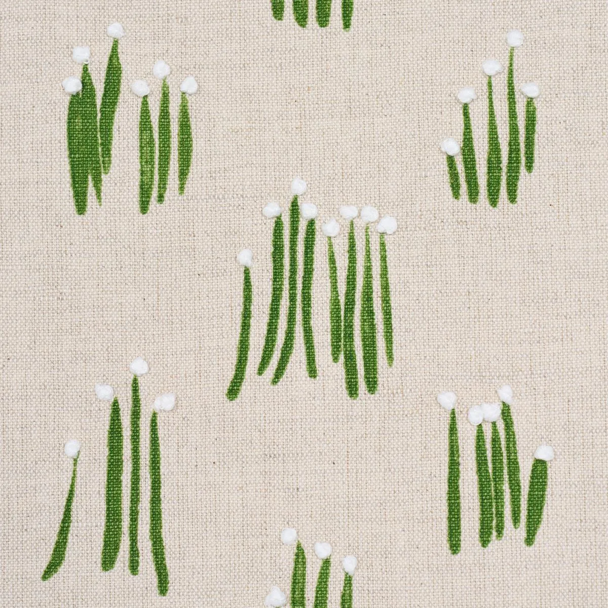 Schumacher 84391 Meadow Button Hand Embroidery Neutral fabric swatch