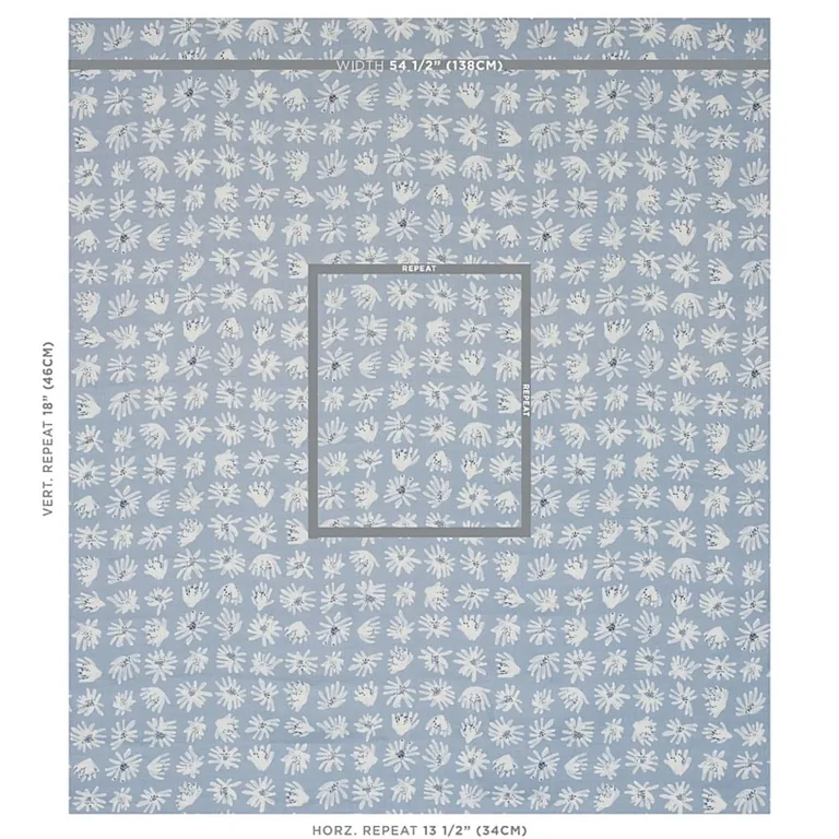 Schumacher 179720 Meadow Rock Blue fabric swatch