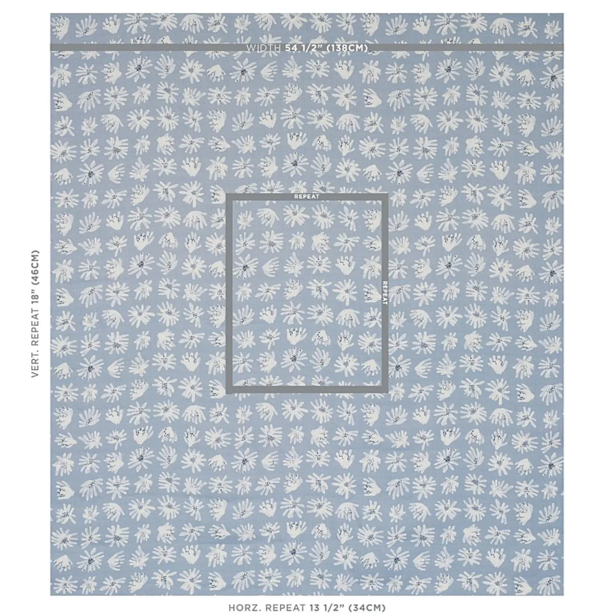 Schumacher 179720 Meadow Rock Blue fabric swatch