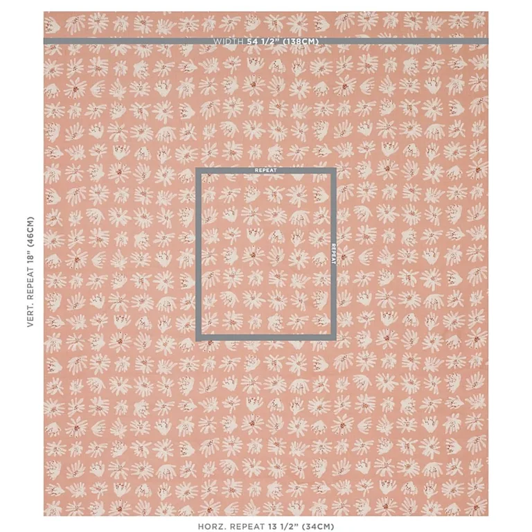 Schumacher 179722 Meadow Rock Blush fabric swatch