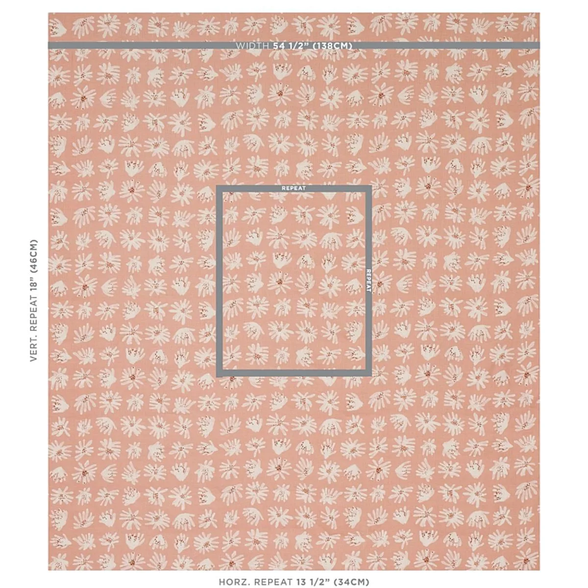 Schumacher 179722 Meadow Rock Blush fabric swatch