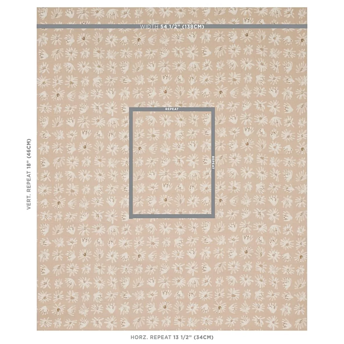 Schumacher 179721 Meadow Rock Natural fabric swatch