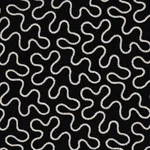 Schumacher 67605 Meander Embroidery Black fabric swatch