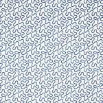 Schumacher 67603 Meander Embroidery Blue On Ivory fabric swatch