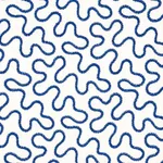 Schumacher 67603 Meander Embroidery Blue On Ivory fabric swatch