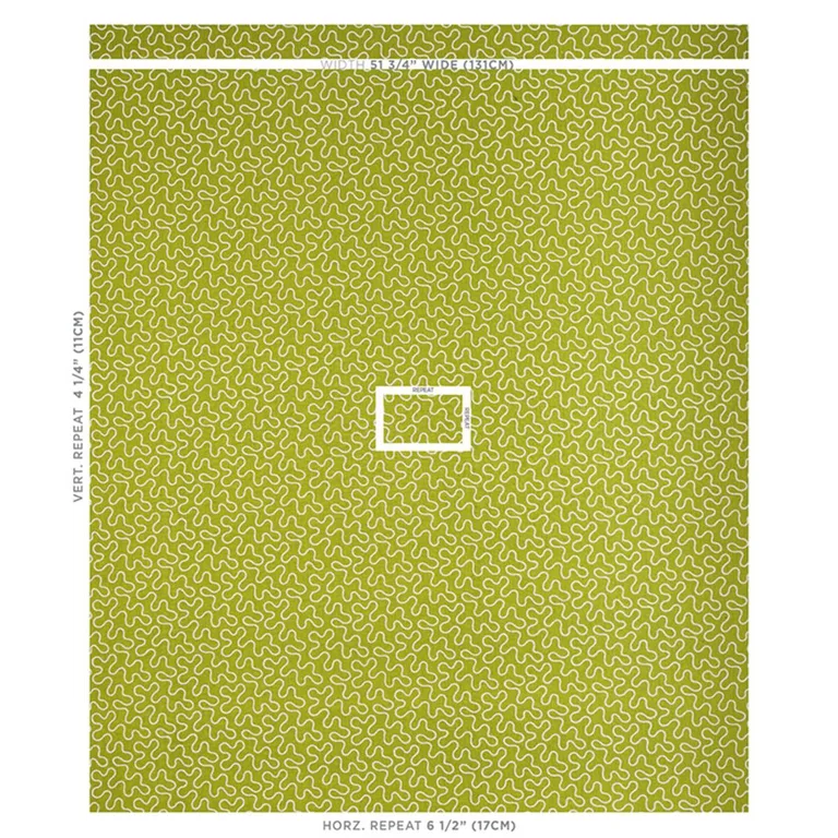 Schumacher 67604 Meander Embroidery Leaf fabric swatch
