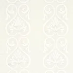 Schumacher 67640 Medici Embroidered Sheer Blanc fabric swatch