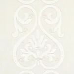 Schumacher 67640 Medici Embroidered Sheer Blanc fabric swatch