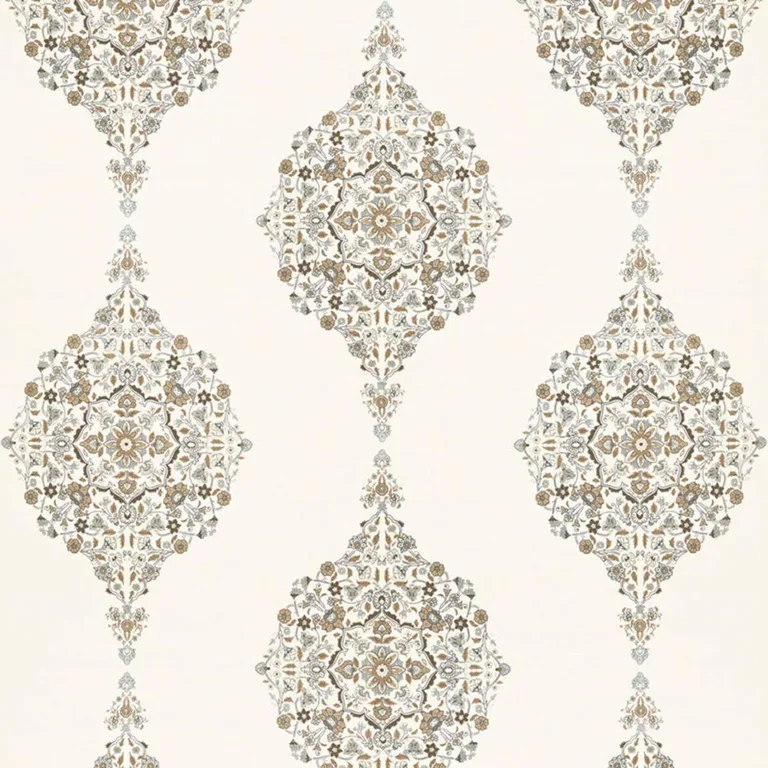 Schumacher 175320 Mehndi Linen Print Flax fabric swatch