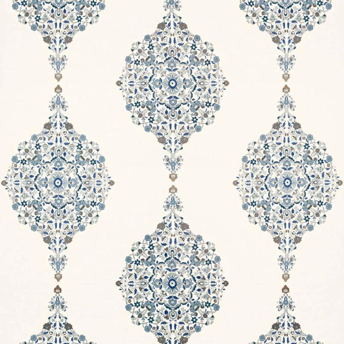 Schumacher 175321 Mehndi Linen Print Indigo fabric swatch