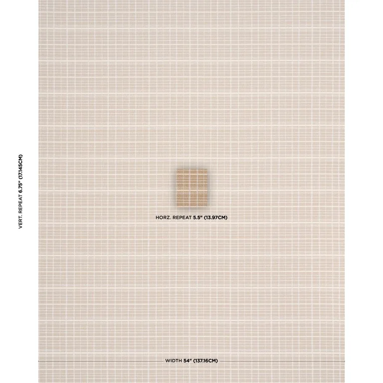 Schumacher 87690 Merrick Performance Plaid Beige fabric swatch