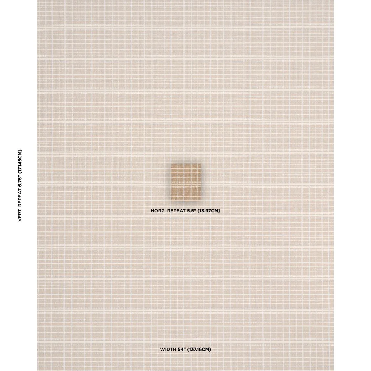 Schumacher 87690 Merrick Performance Plaid Beige fabric swatch